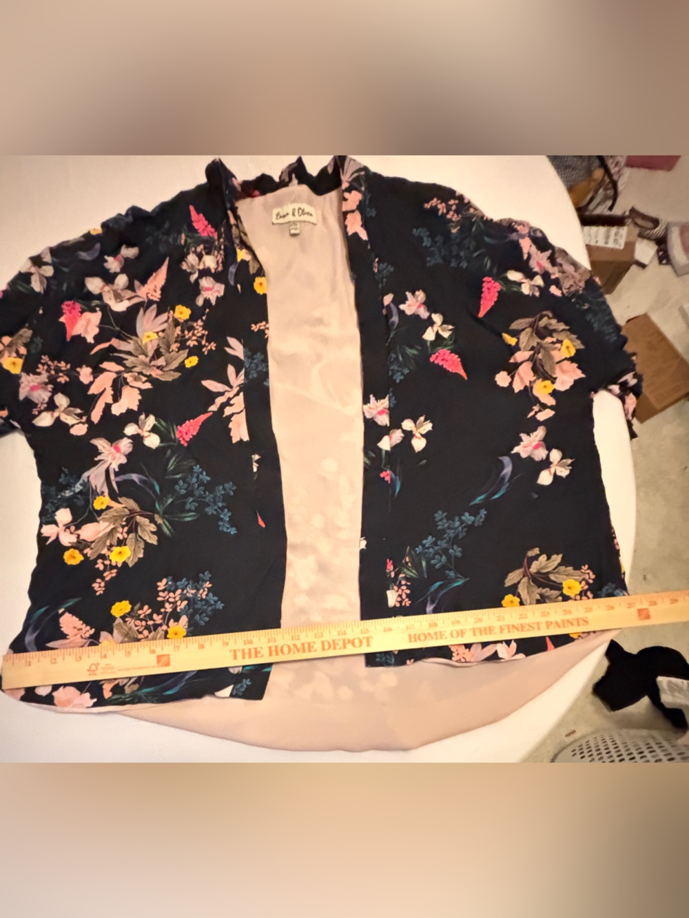Emma & Olivia Floral Kimono or Topper w/ Pink Liner Women’s L/XL - Picture 10 of 14